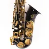 SUZUKI Saxofone alto Bronze Eb Tune Tocar instrumentos musicais E-flat Preto Corpo de níquel Laca dourada Saxofone com bocal