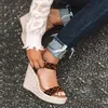 Espadrilles zapatos موهير السيدات أحذية امرأة chaussure المرأة إسفين الصيف الصنادل مضخات عبر ربط عالية الكعب منصة سانداليا