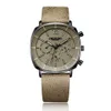 JULIUS Real Chronograph Relógio de negócios masculino 3 mostradores pulseira de couro rosto quadrado relógio de pulso de quartzo presente JAH-098227c