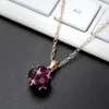 Brand New 12Pcs/Lot Luckyshine Rose Gold Red Gems Clusters Crystal Gems Pendant Bride Wedding Jewelry CZ Pendant Necklaces Gift