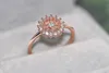 Bröllopsringar Lite för kvinnor Delikat Crystal Sun Flower Ring Micro Inlay Zircon 3 Färgparty Present Fashion Smycken