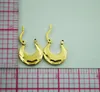 Boucles d'oreilles GF en or jaune massif 14 k pour femmes, cadeau de noël, tempérament Simple, petite boucle d'oreille, bijoux plats tendance