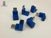 100PCS / LOT RIGHT ANGLE USB 3.0 Typ A Man / Kvinna till Kvinna Blå Vinkel Cross Type Adapter Coupler Könväxlare Connector Snabb hastighet