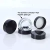 Clear Eye Cream Jar Bottle 3g 5g Empty Glass Lip Balm Container Wide Mouth Cosmetic Sample Jars with Black Cap