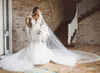 Country Style Plus Size Mermaid Wedding Dresses V Neck Lace Applique Beads Court Train Wedding Dress Bridal Gowns robes de mariee