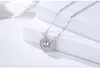 Elegant Heart Shaped Pendant Real 925 Sterling Silver CZ Diamond Necklace Jewelry with Free Gift Box for Women Wholesale