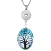 Silver Plated Crystal Life Tree Pendant Necklace fit 18MM Noosa Snap Buttons DIY Jewelry New Arrivals Jewelries Mix Color