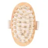 New Wooden Handled Natural Wooden Massager Body Brush Cellulite Reduction Massage Brush Exfoliate Clean Brush F3489