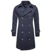 2019 new winter men metal double-breasted wool coat jacket and long sections