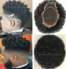 4mm afro cabelo mono rendas tpeee para jogadores de basquete e fãs indiano Virgem humana substituição de cabelo humano afro kinky curl mens peruca livre shippinng