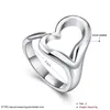 Open Heart Sterling Silver Jewelry Ring for Women WR009 Fashion 925 Silver Band Rings2273