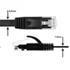 Freeshipping 50 sztuk / partia Pure Copper Wire CAT6 Płaski Kabel sieciowy UTP Ethernet 0.25m 0,5 m 1 m 1,5 m 2m-30m RJ45 Patch LAN Cable Black / White