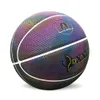 Palla da basket in gomma da strada luminosa Gioco notturno Treno Gomma PU Luminescenza Incandescente Arcobaleno Luce Allenamento per bambini Taglia 7