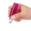 High Quality 10 ml Glass Roll-on Bottles with Stainless Steel Roller Balls For Essential Oils Amber (Purple )