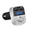Transmetteur FM X8 Kit de voiture modulateur auxiliaire Récepteur audio mains libres Bluetooth Lecteur MP3 Sortie 3.1A Charge rapide Double charge USB avec emballage
