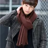 Écharpe chaude en gros-r tricotée écharpes d'hiver épaisses et chaudes pour hommes écharpes chaudes en cachemire pour hommes