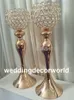 Nuovo stile romano di lusso pilastro di fiori in metallo dorato supporto per fiori in acrilico per decorazioni di nozze745