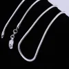 1mm 925 zilveren slang ketting 16 18 20 22 24 inch zilveren karabijn ketting voor vrouwen sieraden hanger met ketting3037