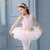 Pink Cute Swan Lake Ballet Dance Costume For Girls Dancewear Tutu di pizzo Body Ballet Dress Girl Kids Ballerina Clothes Children