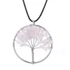 12PCSSet Tree of Life Naszyjnik Naturalne uzdrawianie drzewo życia wisiorek ametyst róży kryształ naszyjnik Chakra Chakra biżuteria do WO9283414