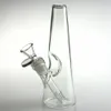 Neue 14-mm-Glas-Wasserpfeifenbongs mit Innengewinde und 14-mm-Außenglasschalen, Downstem-Adapter, Recycler, berauschende dreieckige Glasbong zum Rauchen