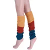 Contraste Couleur Genou Haute Jambières Bas Botte Chaussettes Femmes Hiver Chaussettes leggings Femmes Vêtements