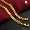 Men Sideways Link Chain Necklaces 5mm Width 18K Gold 20inch Neck Chain Curb Snake Necklaces New Wedding Fashion Jewelry Accesories