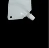 50ml white plastic doypack liquid stand up storage pouch packing bag with Side Spout free shipping