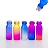 1000pcs bottiglia di colore sfumato 5ML rotolo riutilizzabile su bottiglie di vetro di profumo vuote di olio essenziale con sfera di metallo