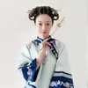 Rétro traditionnel coupe plate grande manches cheongsam veste haut chinois ancienne dynastie Qing vêtements Royal Lady Unique broderie manteau court