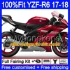 Injectie Glanzende Paars Lichaam voor Yamaha YZF600 YZF R6 YZFR6 2017 2018 248HM.17 YZF 600 YZF R 6 YZF-600 YZF-R6 17 18 FUNLINGS KIT + 7GIFTEN