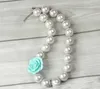 Collier de perles acryliques pour enfants filles + fleur en résine 3D, bijoux princesse pour bébés filles, accessoires de mode