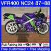 ホンダRVF400R VFR400RR RVF400RR VFR400R NEW PURPLE HOT 1987 1988 267HM.29 VFR400 R NC24 V4 RVF VFR 400 R 400R 800 R 84 87 88フェアリングキット