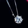 1Pc 925 Sterling Silver Invisible Fishing Line Zircon Pendant Necklace Fashion Women Charm Jewelry