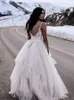 Winter Ball Gown Bridal Gowns Wedding Dresses Gothic Plus Size Country Straps Top Lace Floor Length Tulle Princess7768664
