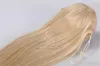 Europejskie włosy Remy naskórek wyrównane dziewicze włosy real # 27 # 613 Prosto Ponytail 120g Natural Color Blond Nieprzetworzone Przedłużenie włosów