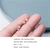 golden genuine S925 Sterling Silver Small stud earrings fashion made in China women cute zircon jewelry for girl factory whole6342819