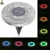 Aço inoxidável da luz solar atualizado 8leds 8leds ip65 impermeável subterrâneo solar luz enterrado para o caminho do jardim ao ar livre