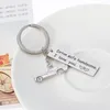 Kör säkert jag behöver dig här rostfritt stål Keychain Nyckelring Nyckelring Bil nyckelringar Bil Säker Körning Angel Wing Pendant YD0591