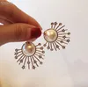 Whole- Tribales rame nappa cristallo sole fiore stella fascino bianco perla orecchini per le donne gioielli198u