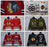 Custom Chicago Blackhawks Hockey 2 Duncan Keith Jersey 19 Jonathan Toews Patrick Kane Alex Debrincat Brandon Saad Red White Black Green Camo