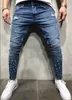 Mens Cool Designer Brand Pencil Jeans Skinny Ripped Destroyed Stretch Slim Fit Hop Hop Pants With Holes For Men Printed Jeans T200608