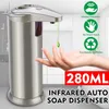 280ml Touchless Liquid Soap Dispenser Stainless Steel Infrared Sensor Automatic Liquid Soap Dispenser for Kitchen Bathroom ZZA2310 10Pcs