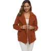 Damskie płaszcze europejskie i amerykańskie jesień styl zimowy podwójny breasted ziarno aksamitne klape luźne pluszowe płaszcz