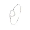 pretty Heart Bracelet Bangle Fashion Jewelry For Women Feminina Love Heart Bangles Silver open heart bracelet