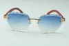 lunettes de soleil à lentille de gravure haut de gamme à la mode vente directe 3524019 bâtons en bois de tigre naturel taille des lunettes: 58-18-135mm