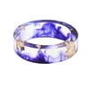 Transparente handgefertigte getrocknete Blume Harz Ringe 8 Farben Goldfolie Papier Inside Epoxidharz Fingerring Für Frauen Party Schmuck Zubehör Geschenk