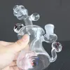 6.5 Inches Glass Bong Hookahs Mushroom Smoking Showerhead Inline Perc Oil Burner Dap Rigs for Chisha Shisha