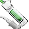 Bongs de água de vidro pequenos verdes Dab Rigs Percolater Oil Rig com 14 mm Joint Banger Glass Bongs Water Pipe Bubblers
