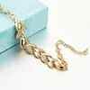 Fashion jewelry gold leaves small fresh bracelet for women, simple and small design with Diamond Pendant